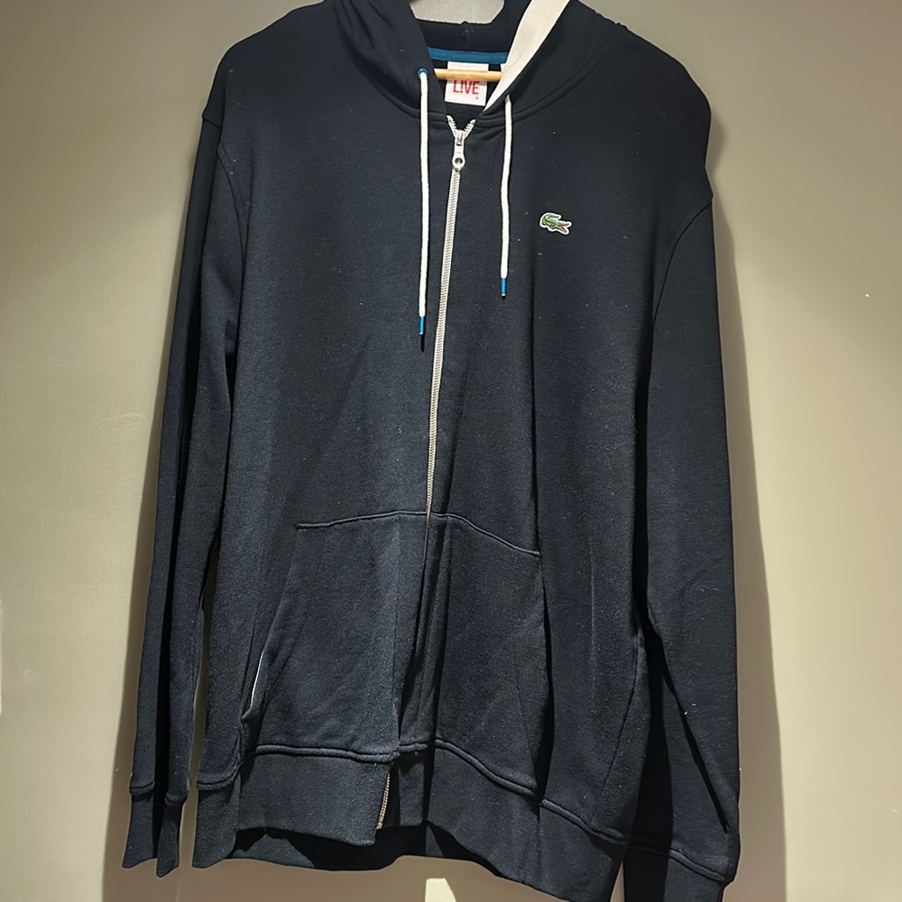 Lacoste Mens Black Zipper Hoodie Sz XXL NWT